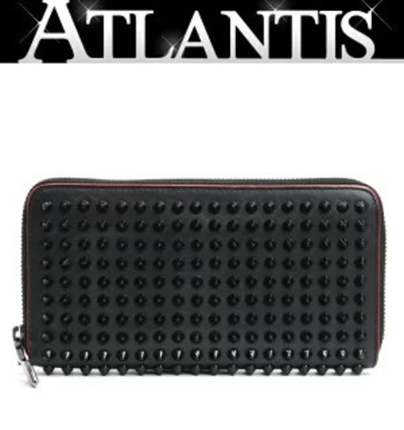 Christian Louboutin Handbags - Christian Louboutin Panettone Round Zip Long Wallet Spike Studs Leather Black